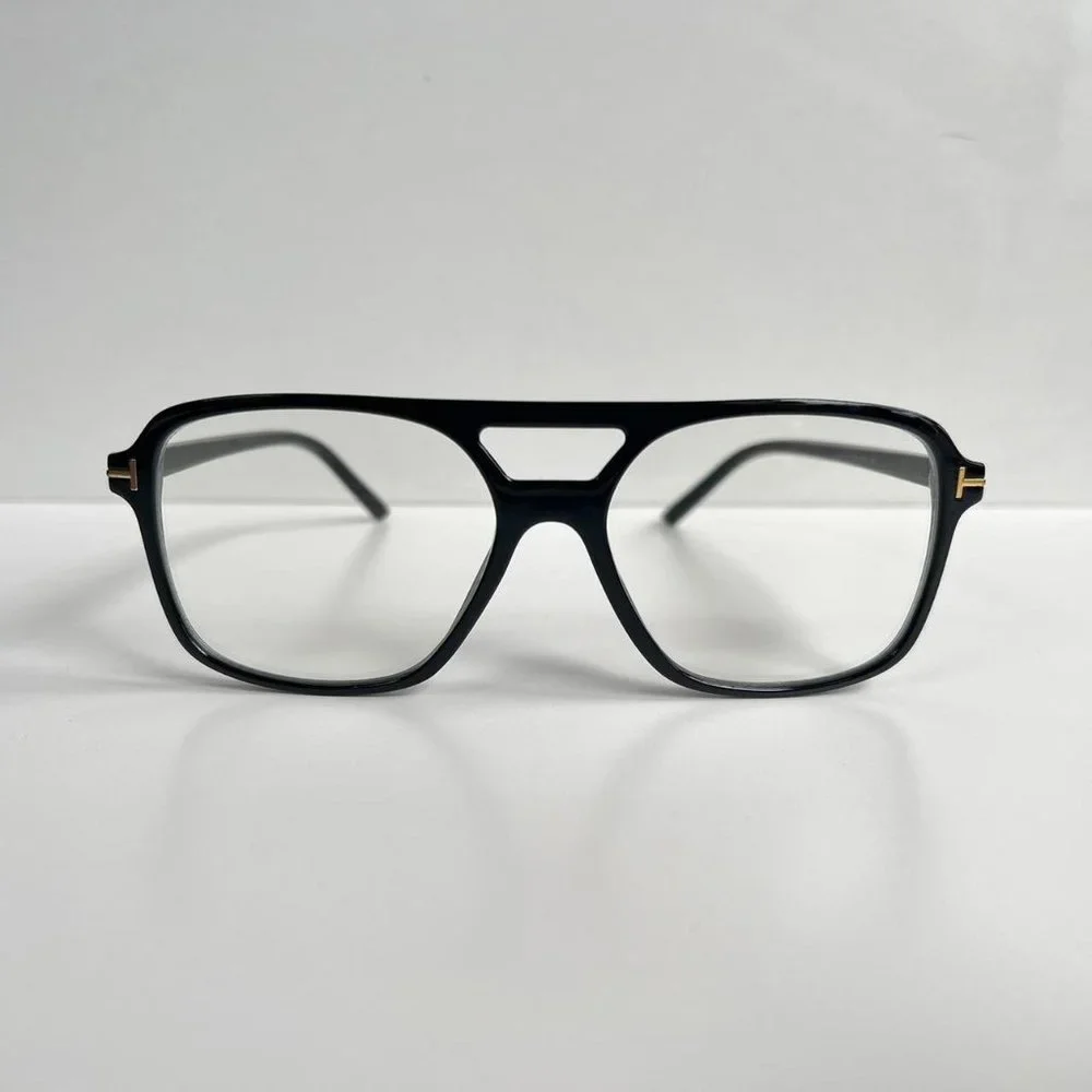 vintage style black rounded square glasses